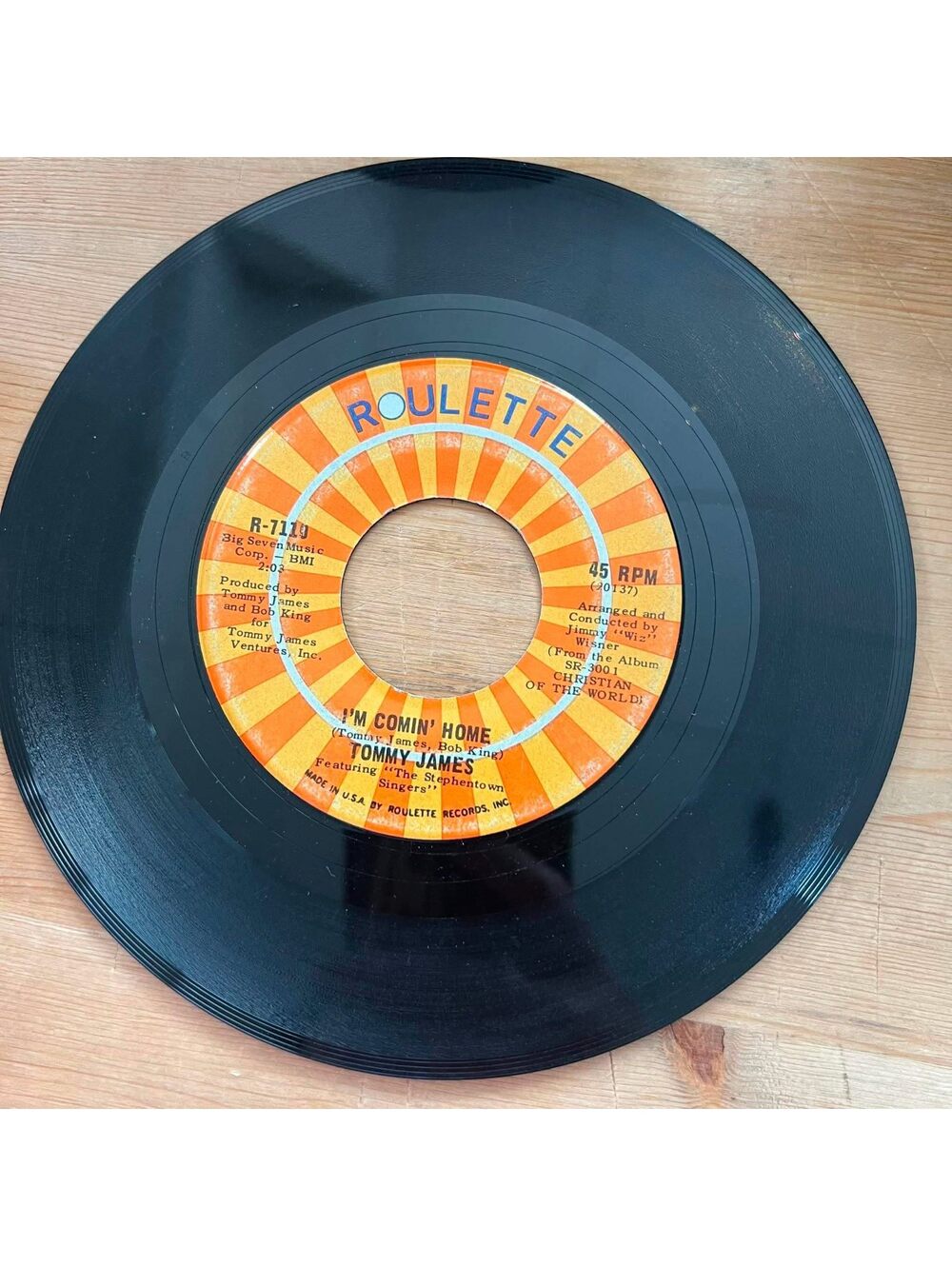 Tommy James - I'm Comin' Home/Sing, Sing, Sing 45rpm VG+ R08
